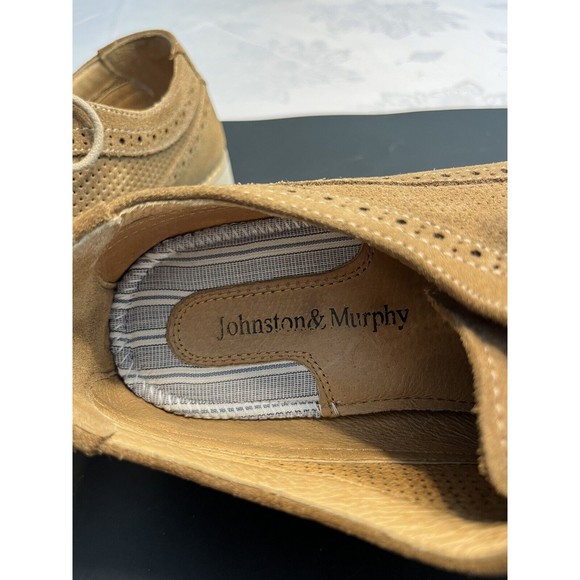 Johnston & Murphy Wingtip Dress Shoes Suede Brown Leather Lace Up Men’s 8M - Picture 6 of 16